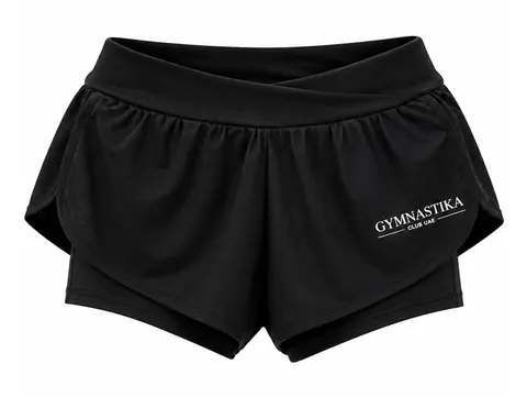 Layered Shorts — Black · Front