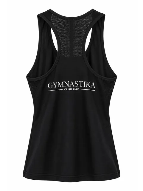 Racer Tank — Black · Back