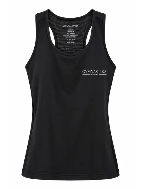 Racer Tank — Black · Front