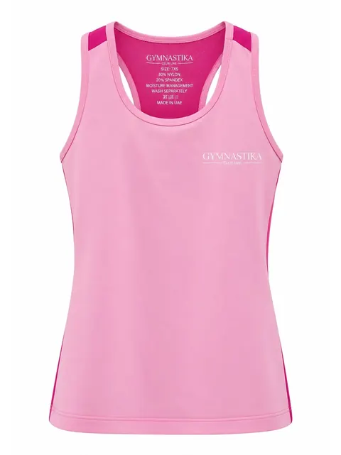 Racer Tank — Blush & Fuchsia · Front