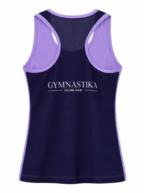 Racer Tank — Lilac & Navy · Back