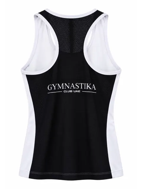 Racer Tank — White & Black · Back