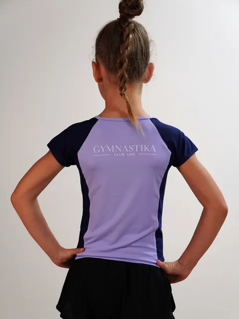 Raglan Tee — Lilac & Navy · On the gymnast