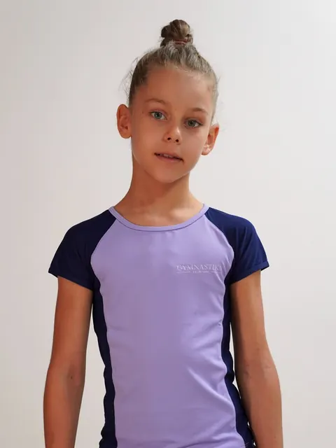 Raglan Tee — Lilac & Navy · On the gymnast